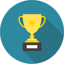 Trophy icon representing OST clients having a higher bid, capture, and win rates for Government contracts.